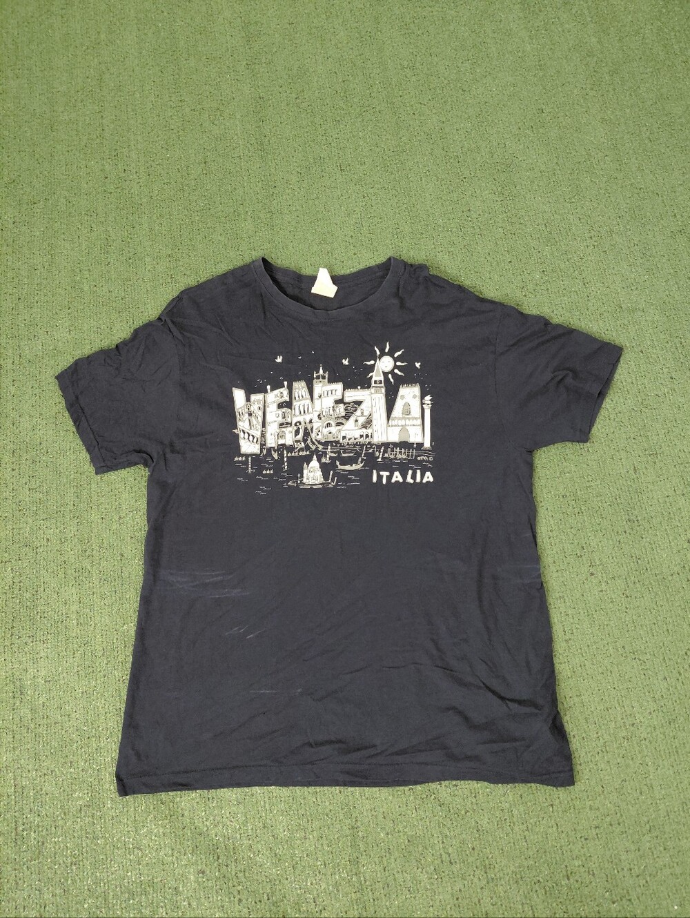 Venezia Italia Italy City Skyline Tourist Souviner City Navy Blue T Shirt Sz XL